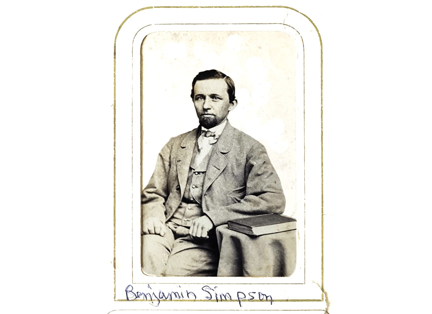 A man wearing a suit and tie is sitting in a chair. AI generated content